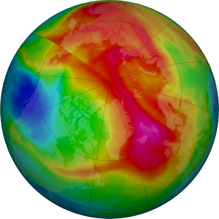 Arctic ozone map for 12 February 2018